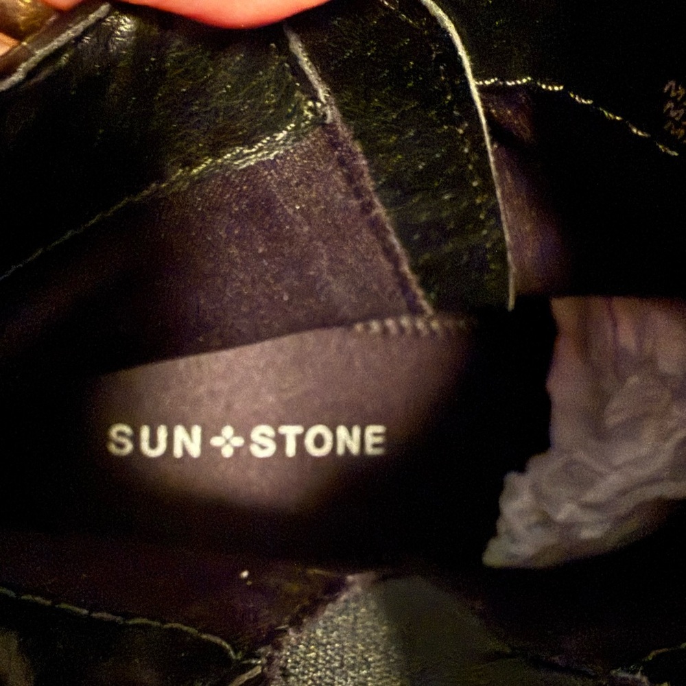 Sun + Stone NWT Sz 9 Black Veronika Vegan Leather Gothic Grunge Boots (SH125) - Picture 9 of 13